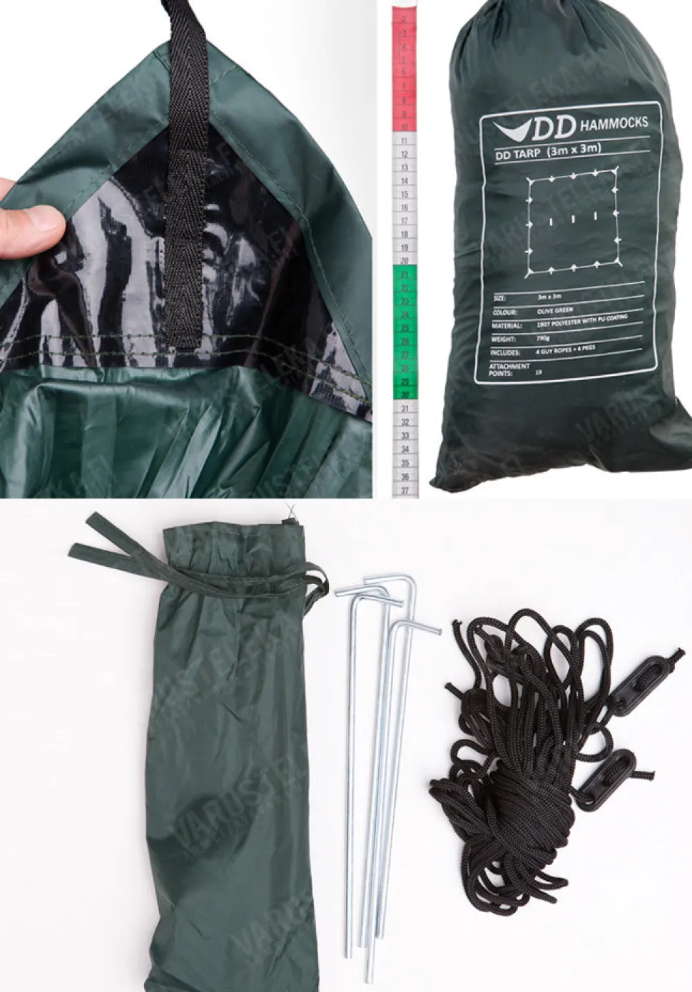DD Hammocks 3x3 Tarp laavukangas, oliivinvihreä