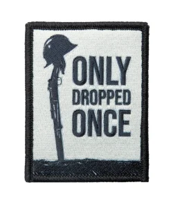 Forgotten Weapons Only Dropped Once moraalimerkki