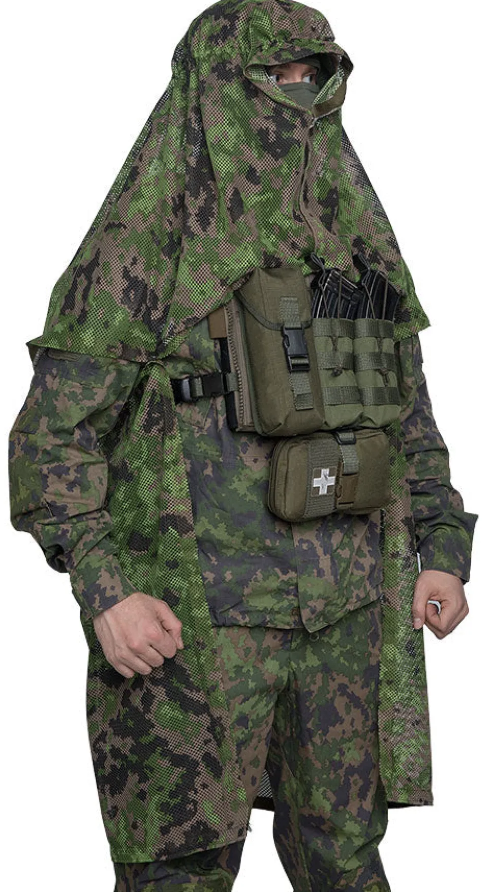 Foxa PES Net 260 verkkokangas, M05 metsäkuvio, metritavara