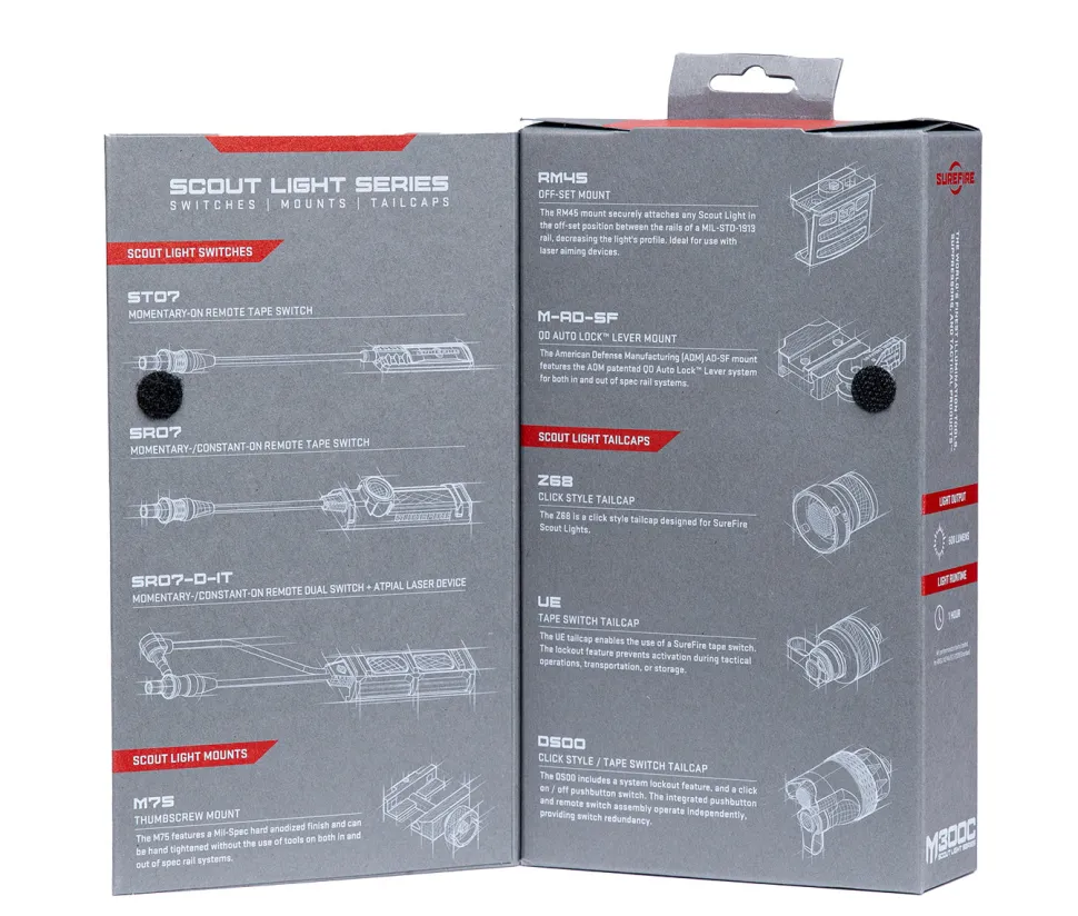 SureFire M300C Mini Scout Light asevalo, 500 lm
