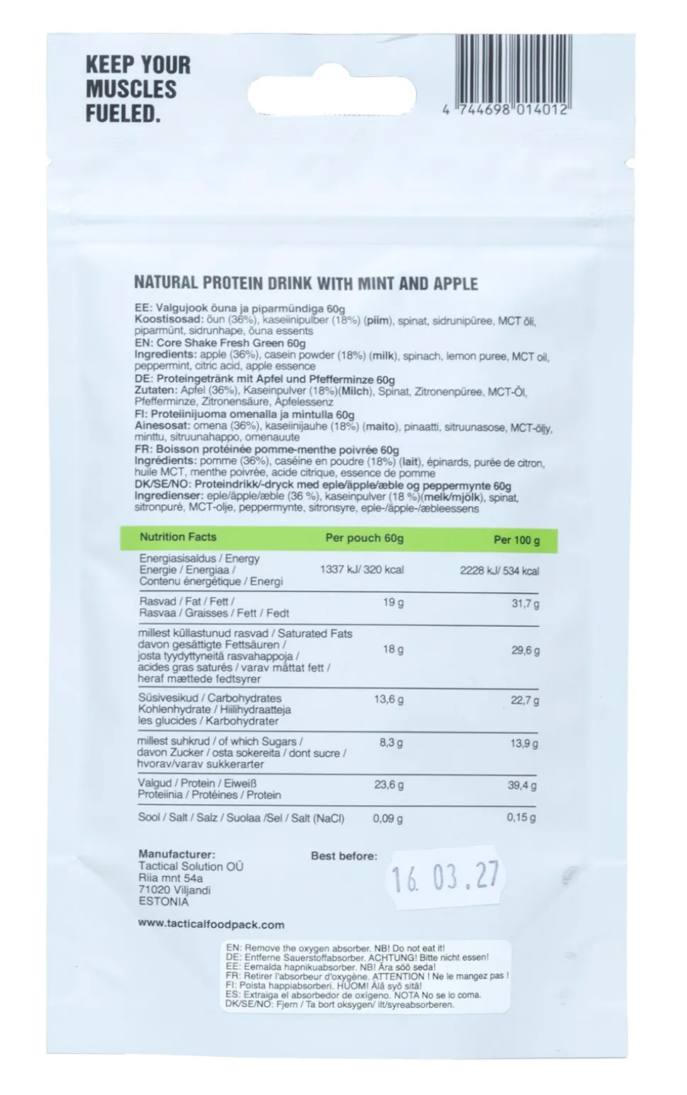 Tactical Foodpack Core Shake 60g